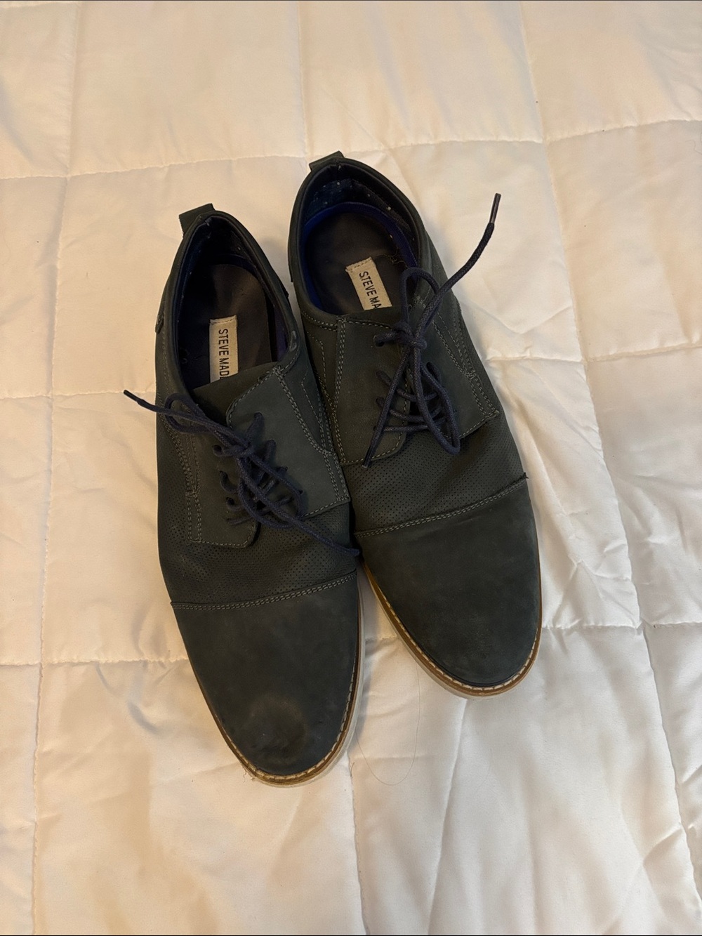 Steve Madden Men's Navy Suede & Leather Lace-Up Oxfords